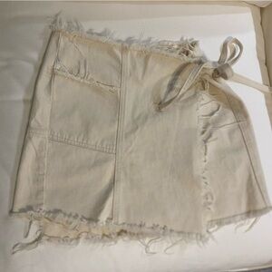 Urban outfitters canvas mini skirt, wrap with tie